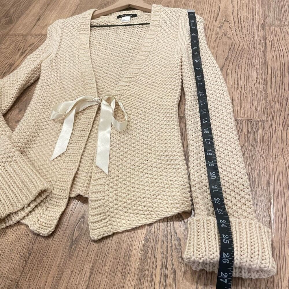 Ulla Johnson Camel Hair Knit Cream Bow Tie Front Cardigan Sweater S Fisherman - Picture 11 of 11